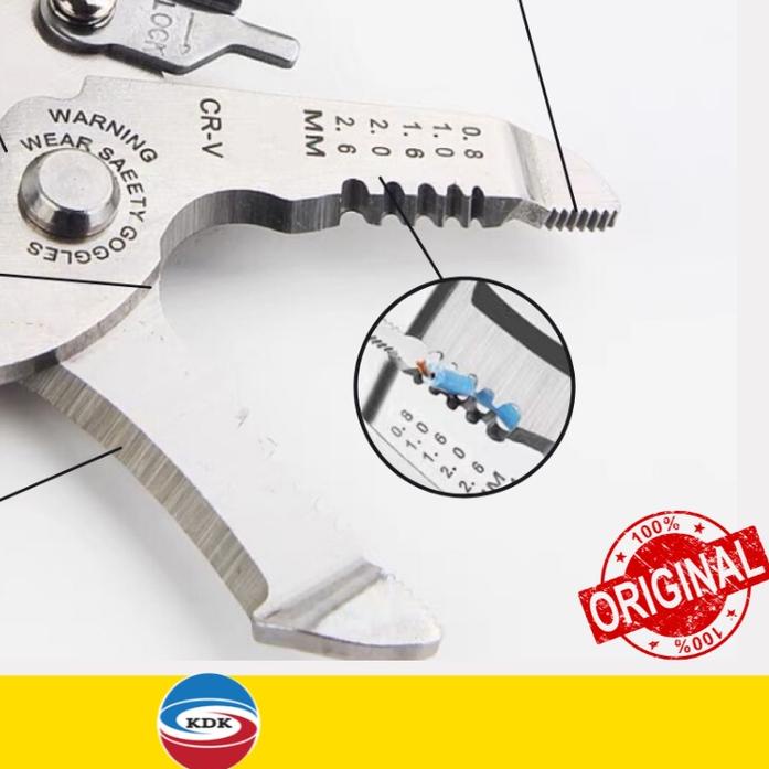 ❅ TANG POTONG KUPAS KABEL KDK MULTIFUNGSI 7" tumpul ➾