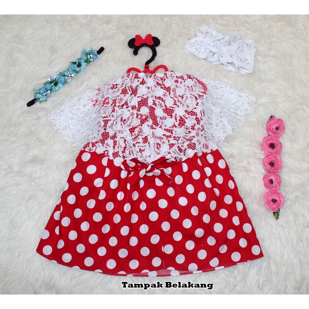 Dress Kids Kelly onde /Terusan Dress Casual+FREE Bando/Gaun Anak Polka