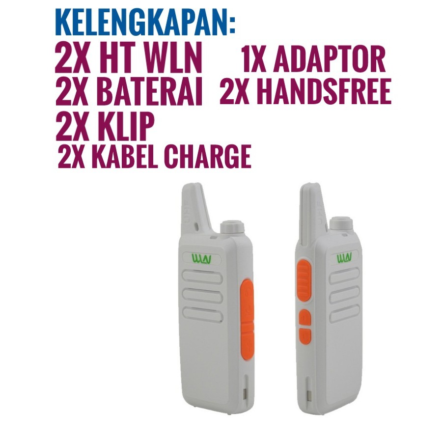 PROMO MURAH HT WLN KD-C1 UHF PUTIH SEPASANG HT WLAN KDC1 UHF