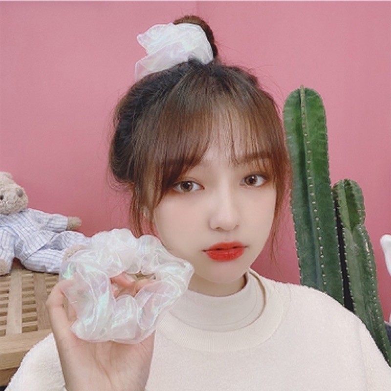 BISA COD -  Ikat Rambut Karet PonyTail WARNA LASER HOLOGRAM import korean style