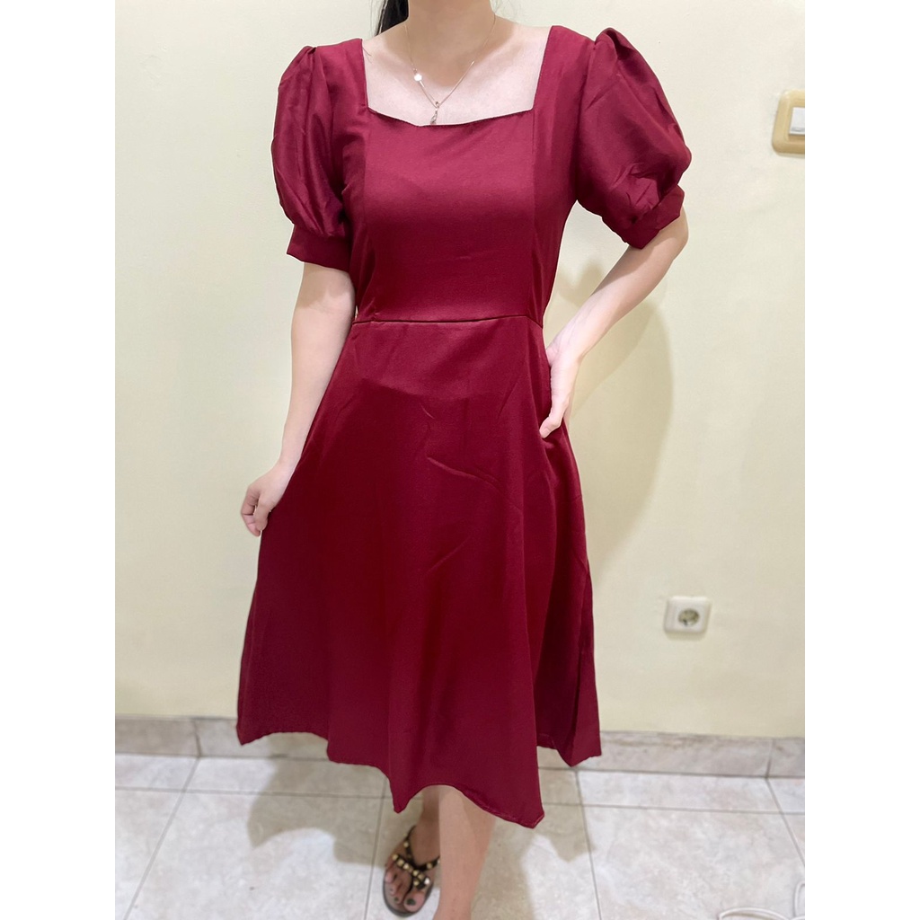 Toply shop Dres wanita yuna / Dres elegant pesta / gaun wanita boodycon