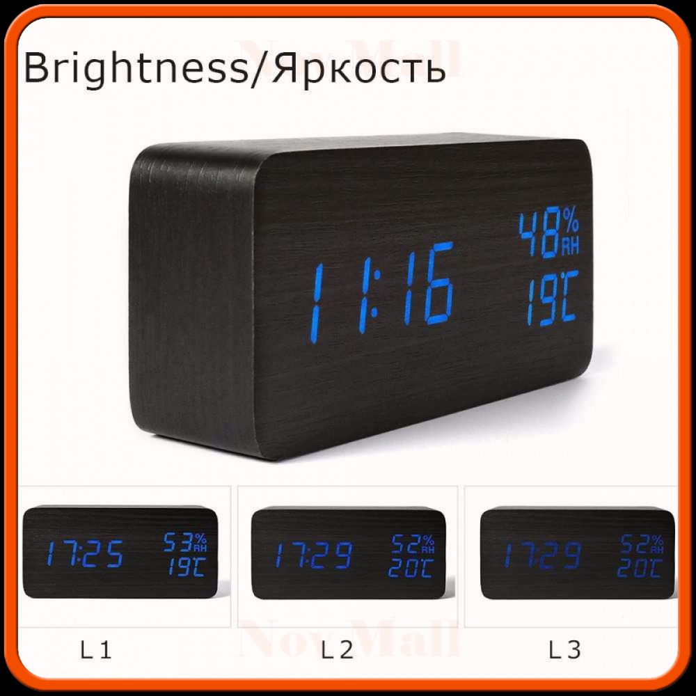 Jam Meja Digital Clock Temperature Humidity Control