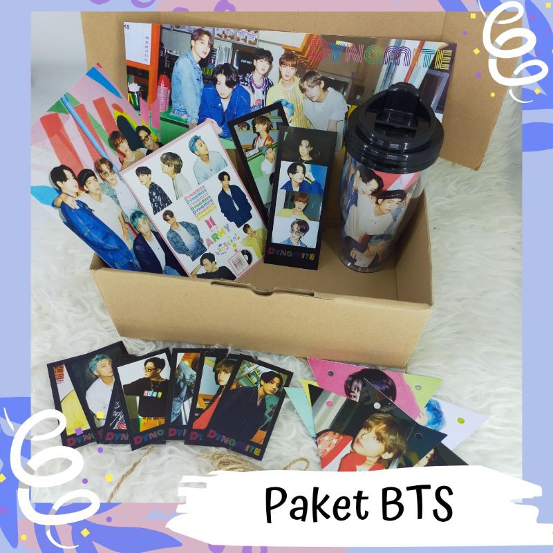 Paket Box Hampers Gift Kado BTS Dynamite BE Botol Poster handbanner stiker polaroid butter