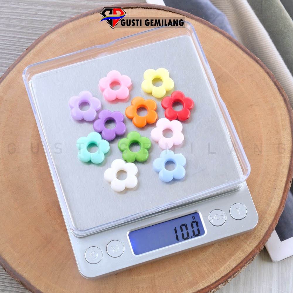 Bahan Kerajinan Tangan 10Gram Mote Bunga Pandora Pastel Rainbow