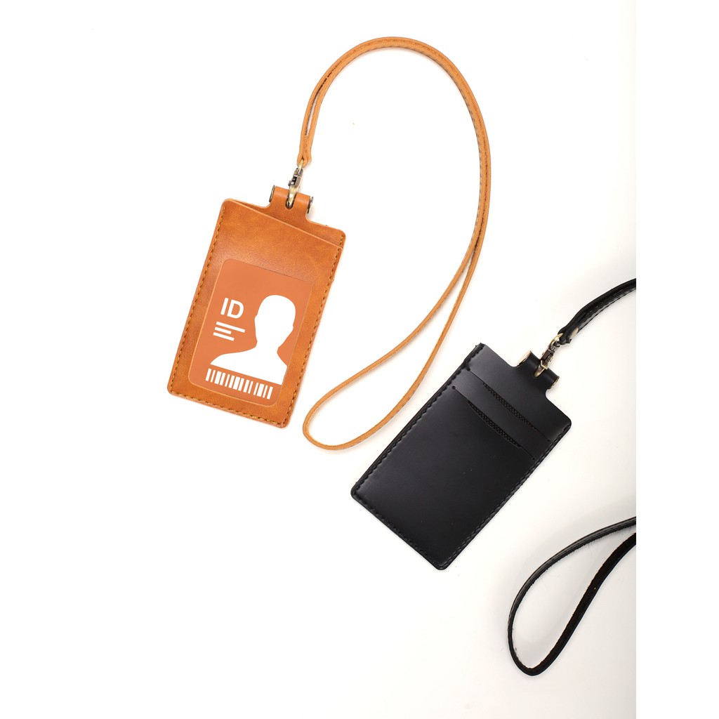 

ID CARD TOMBORO Kalung ID Badge Leather Clip Gantungan Identitas NameTag Original