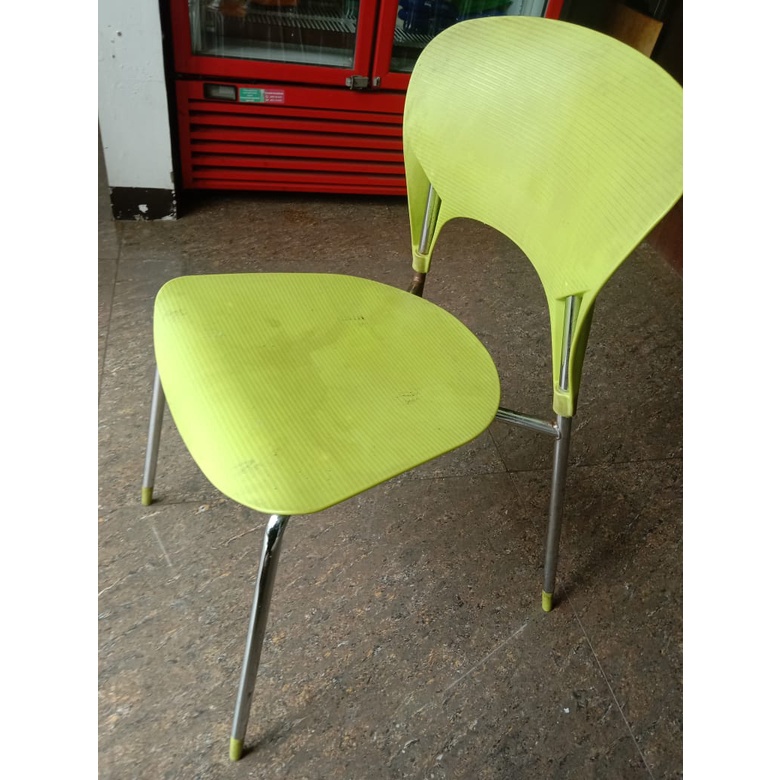 kursi cafe plastik ergo chair lime green chrome Informa