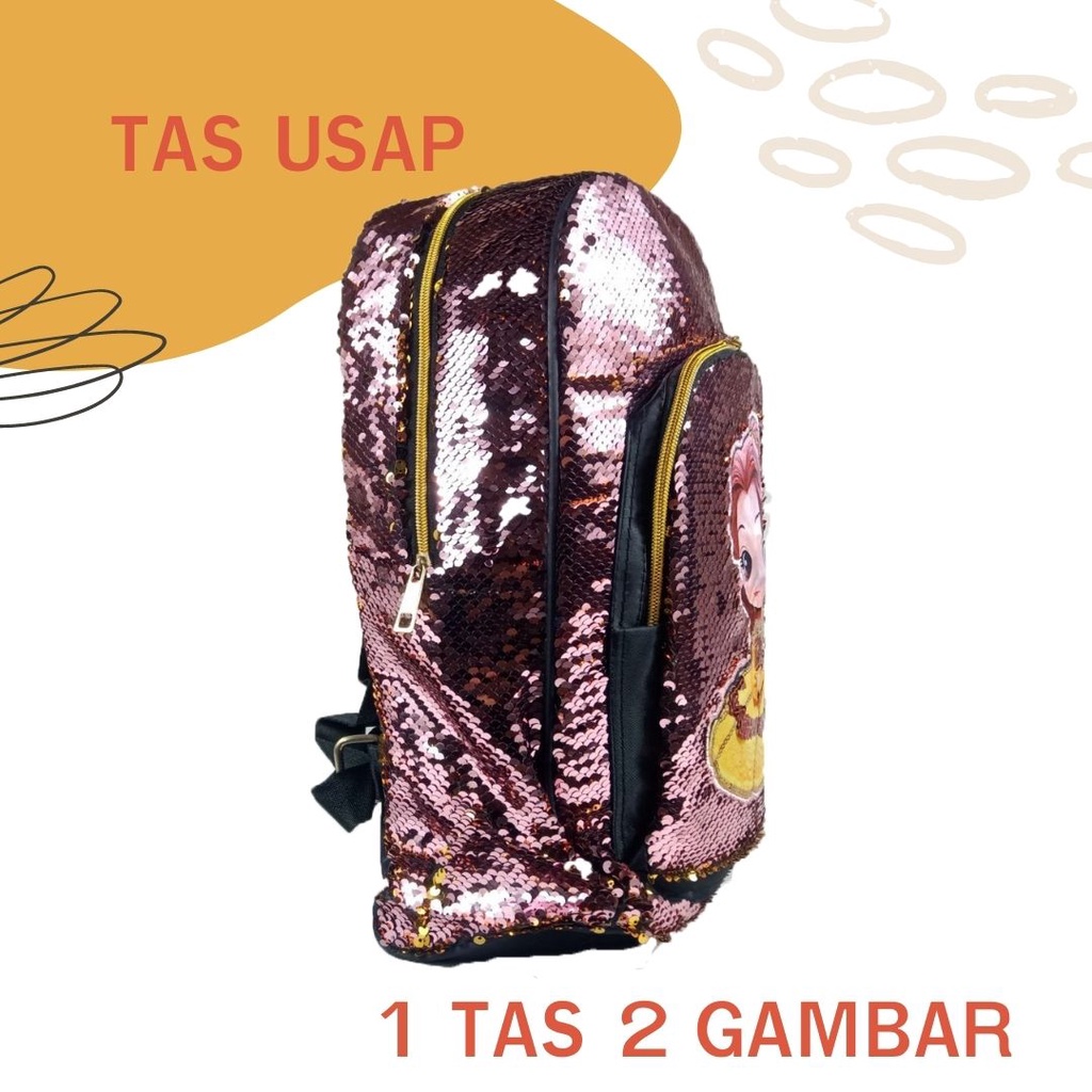 Tas Ransel Usap Anak Perempuan Tas Usap Jackstar Tas Ransel Usap Kartun 2 Gambar Tas Ransel Usap Anak SD Terlaris Termurah