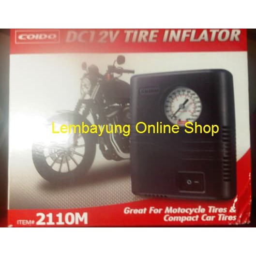 Pompa Ban Motor - Tire Inflator Coido 2110M