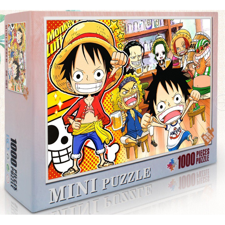 Mini Puzzle 1000 pcs Mainan Jigsaw Puzzle One Piece Cartoon