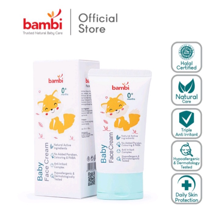 BAMBI Face Cream 50 ml / Baby Face Cream / Cream Wajah Bayi