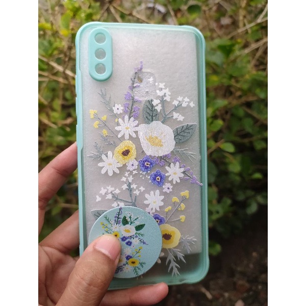 Casing Hardcase + Popsocket Vivo Y91 / Y93 / Y95 Cover Silikon Handphone Soft Case Hard Case