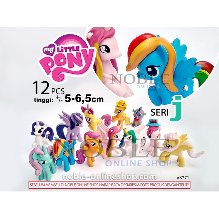 Little Pony 12 Figure-kuda poni-toy-Rainbow Dash-Mainan Pajangan-VB271