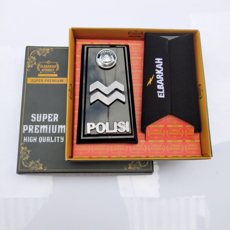 SATU PAKET HEMAT PANGKAT AIPTU MONOGRAM KEWENANGAN POLRI / ATRIBUT POLRI / FULAKRILIK GLOSY EXKLUSIVE PANGKAT POLISI BINTRARA