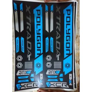 DECAL STIKER SEPEDA POLYGON XTRADA  DAN SHOCK DEPAN 