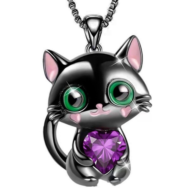 Kalung Liontin Unicorn Aksen Kristal Berlian Imitasi Warna-Warni Untuk Wanita