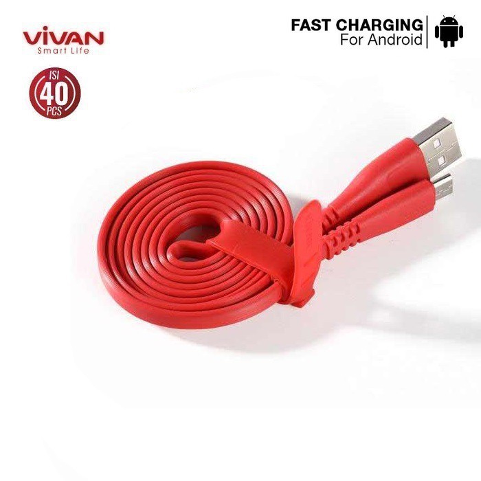 Kabel Data Vivan CSM100S Micro USB 1M Cable Data For Android (1 Toples isi 40 Pcs)