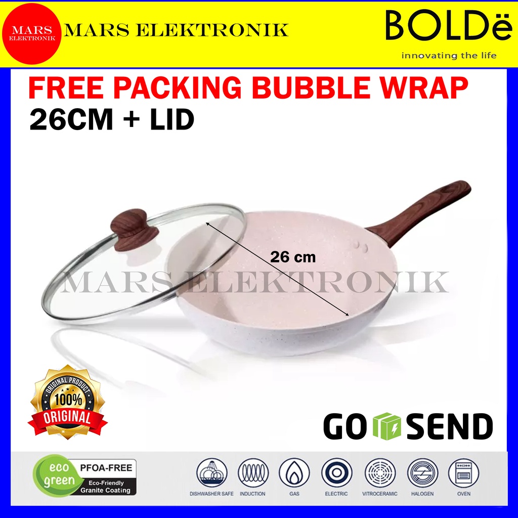 BOLDE SUPER PAN WOK 26 CM + LID ( TUTUP)  BEIGE / PANCI BOLDE / SUPER PAN BOLDE