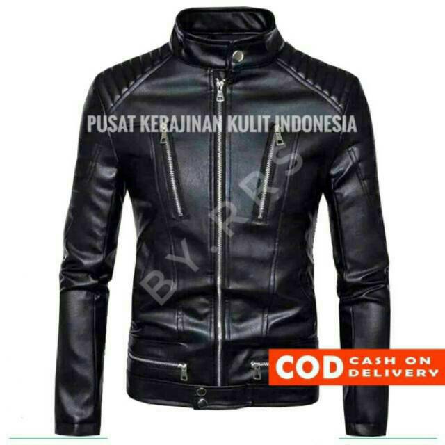 Jaket kulit asli pria Garut motif batik adidas beckham ngak mesti mahal jaket motor racing touring