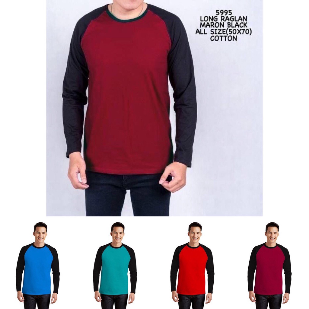 NEW official - Raglan polos lengan panjang / kaos raglan panjang / fashion raglan / kaos pria / kaos