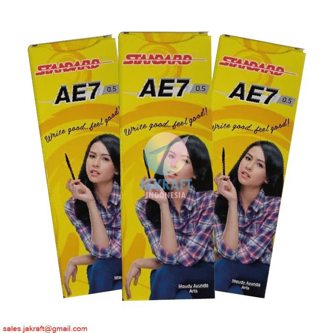 

IREADYl Pulpen Bolpen Pen Oil Gel STANDARD AE7 0.5 mm (Hitam) Garansi Macet ICLQl