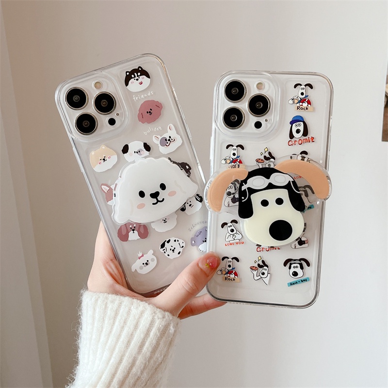 Casing Soft Case Silikon Transparan Motif Anjing Kartun Untuk Iphone 11 / 12 / 13PROMAX / X / XS / XR / XSMAX / 6 / 7 / 8 +