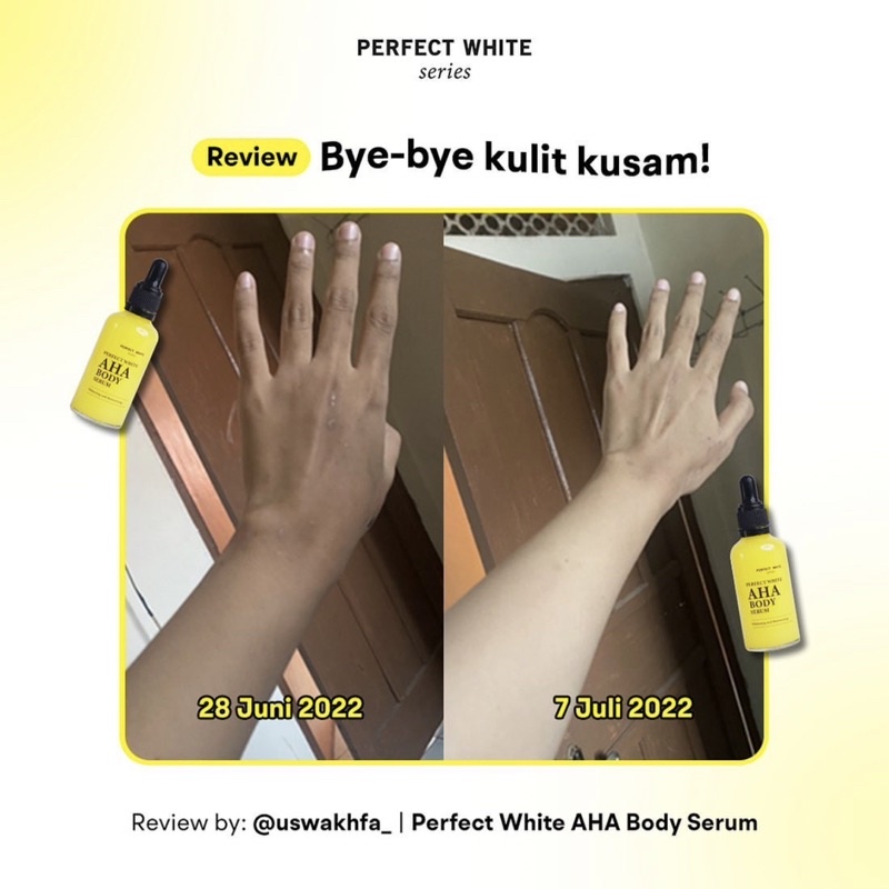 READY! PERFECT WHITE AHA BODY SERUM 50ML BIG SIZE WHITENING AND MOISTURIZING AHA BODY SERUM BY PERFECT WHITE SERIES ORIGINAL BPOM PERFECTWHITE AHA BODY SERUM PENCERAH KULIT