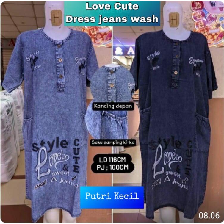 LD 116 CUTE DRESS MATT JEANS WASH IMPORT