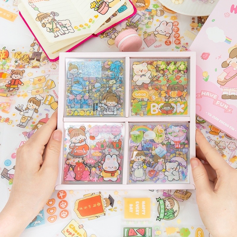 

1 pcs sticker pvc sticker transparan sticker tumblr sticker laptop stiker buku tulis