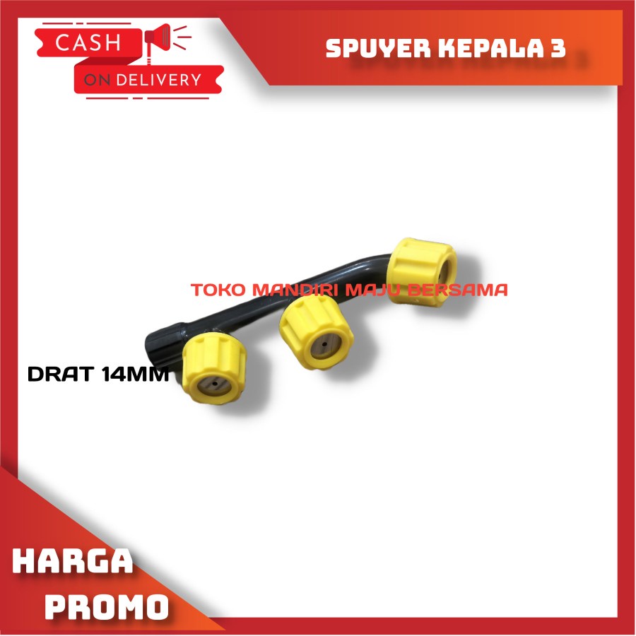 Nozzle plastik kepala 3 / 3 lubang / titik / mata sprayer elektrik