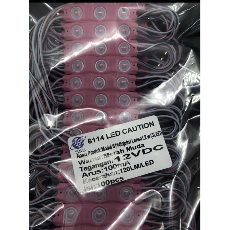 [ 100pc ] Module Samsung 2835 3LED tipe 6114 12v warna 100 pcs