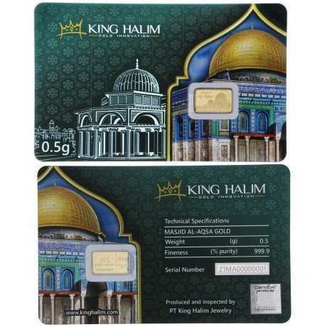 Logam Mulia King Halim / LM KH &quot;Masjid Al-Aqsa&quot; 24K 0.5 gram - SDW Gold -