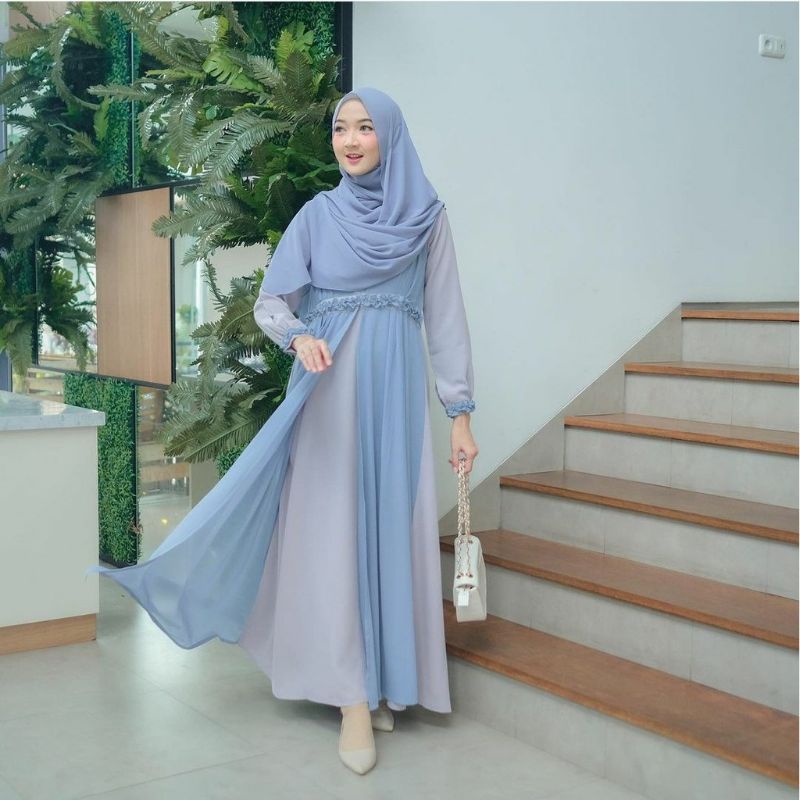 Cantika Dress S M L XL Gamis Muslim Remaja Dress Muslimah Korean Style Dress pesta muslim gaun musli