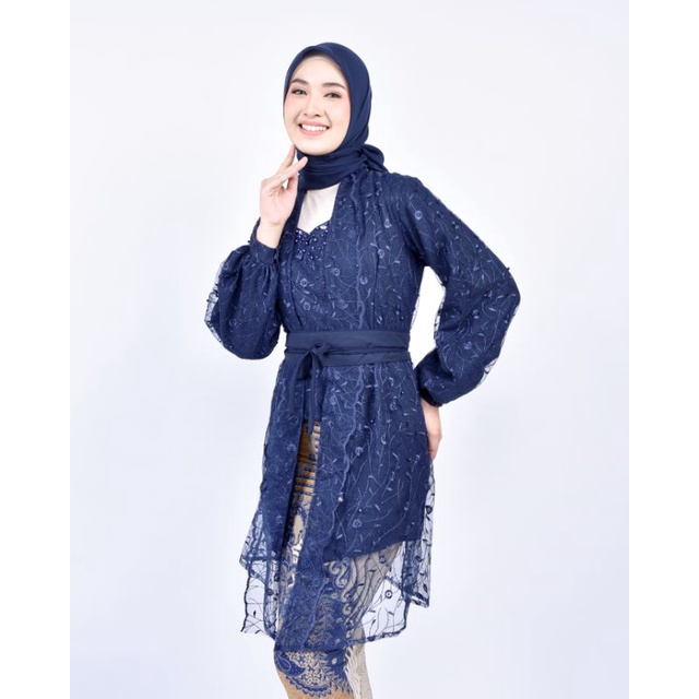 COUPLE NURBAYA TUNIC &amp; BLUS  NAVY