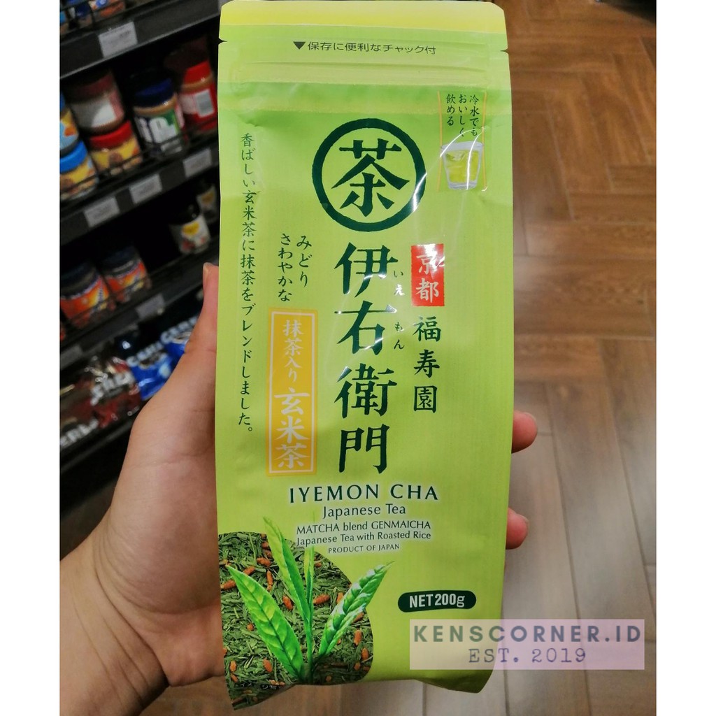 Ujinotsuyu Fukujuen Iyemon Cha Genmaicha ( Teh Bubuk Kasar ) / Teh Genmaicha bubuk Kasar Jepang