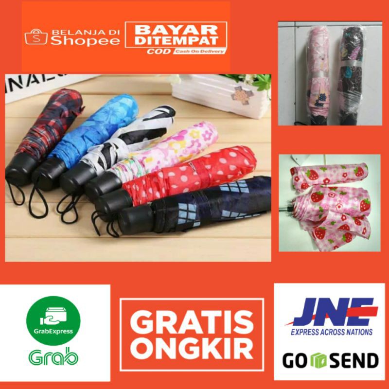 payung lipat motif kembang / payung lipat / payung lipat murah / payung