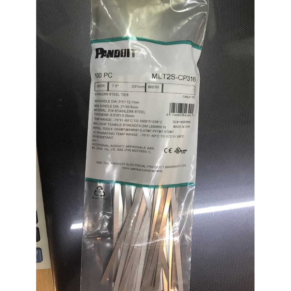 Panduit Stainless steel cable ties MLT2S-CP316 Panjang 216mm / Ties Stainless Steel MLT2S CP 316