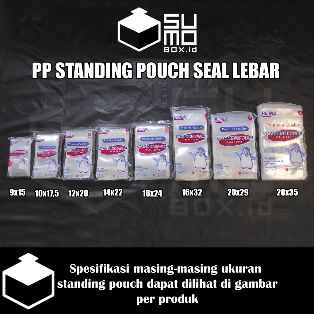 Standing Pouch Plastik 10x17,5 transparan / plastik snack klip ziplock seal biasa seal lebar [ECERAN