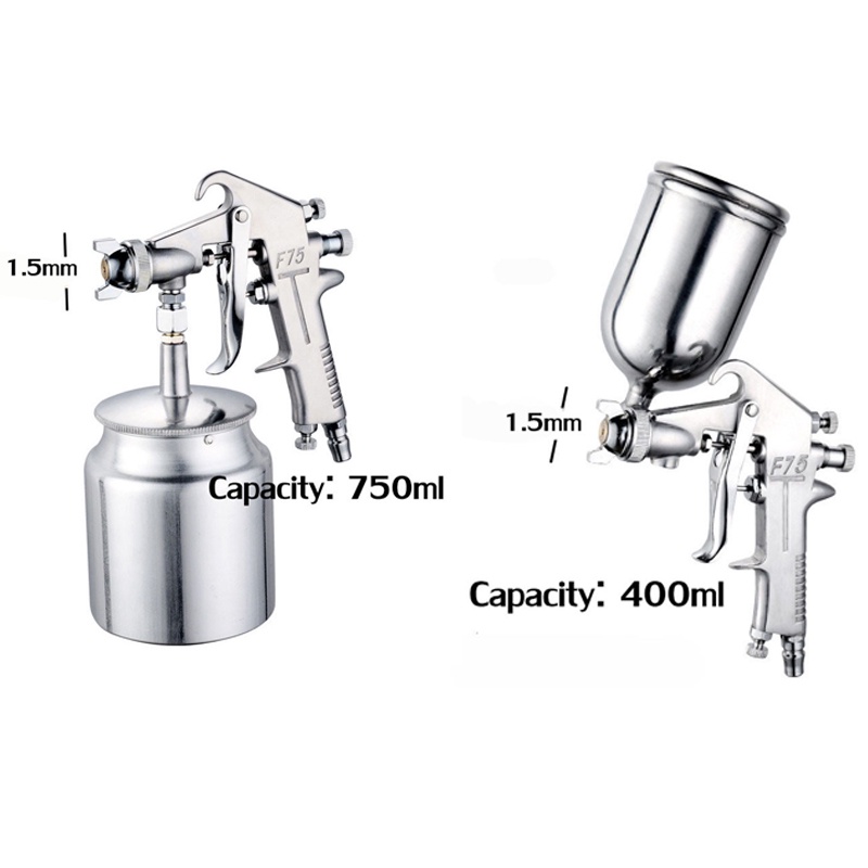 【Ready】Pistol Airbrush Semprot F75 G/F75S Tabung Atas 400ml /750ml Sagola Spray Gun Kualitas Tinggi spray paint gun Stainles Ringan /Semprotan Cat Minyak Duco / Sprayer Gun