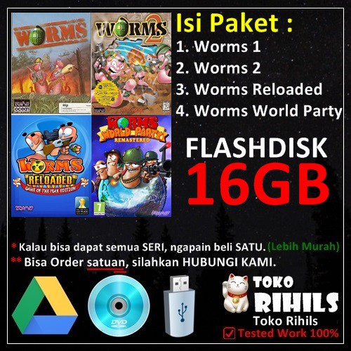 Worms Paket Isi 4 Game PC Laptop