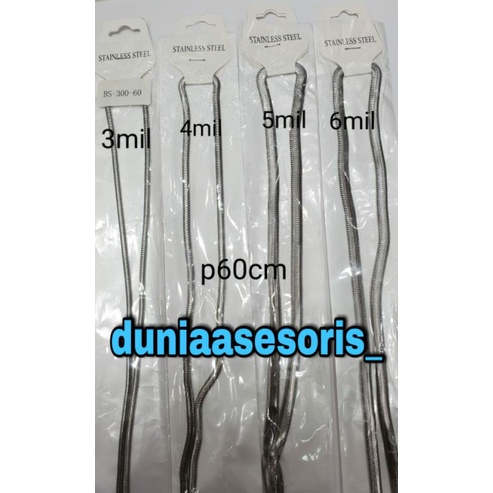 KALUNG COWOK/CEWEK EMAS PUTIH TITANIUM ULAR MINYAK SUPER QUALITY TERMURAH