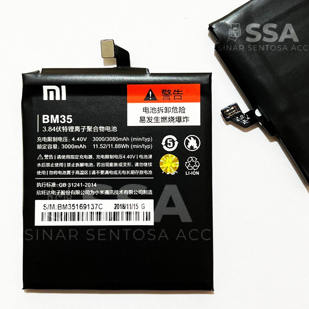 Baterai Original 100% BM35 Xiaomi Mi4C Mi 4c Redmi Mi4c Battery Batu Batre Batrei Batrai ORI HP Handphone