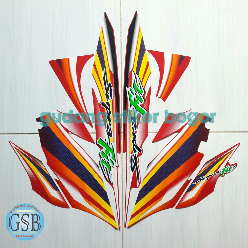 stiker sticker body motor supra fit 2004 full merah