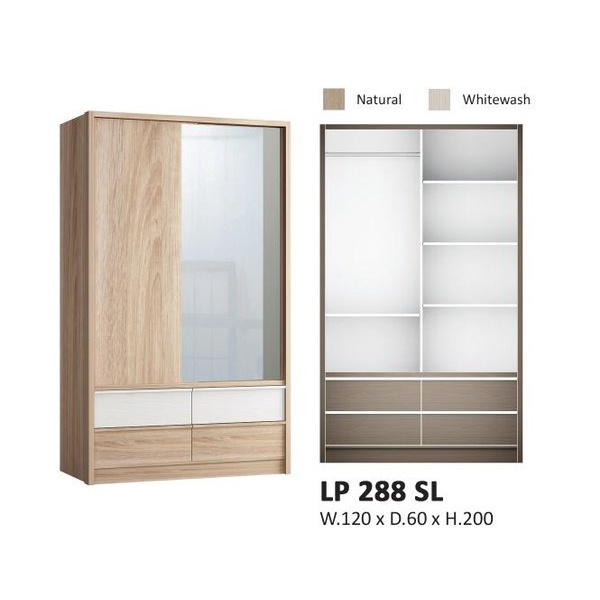 Lemari Pakaian Sliding 2 Pintu Siantano LP 288 sl