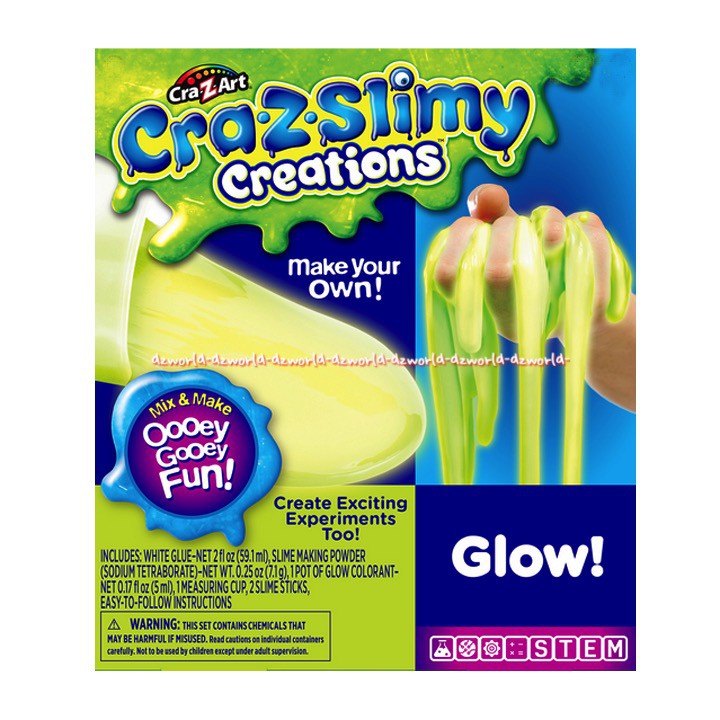 Craz Art Craz Slimy Creation Glow Mainan Slime Terang Membuat Bercahaya Crazart