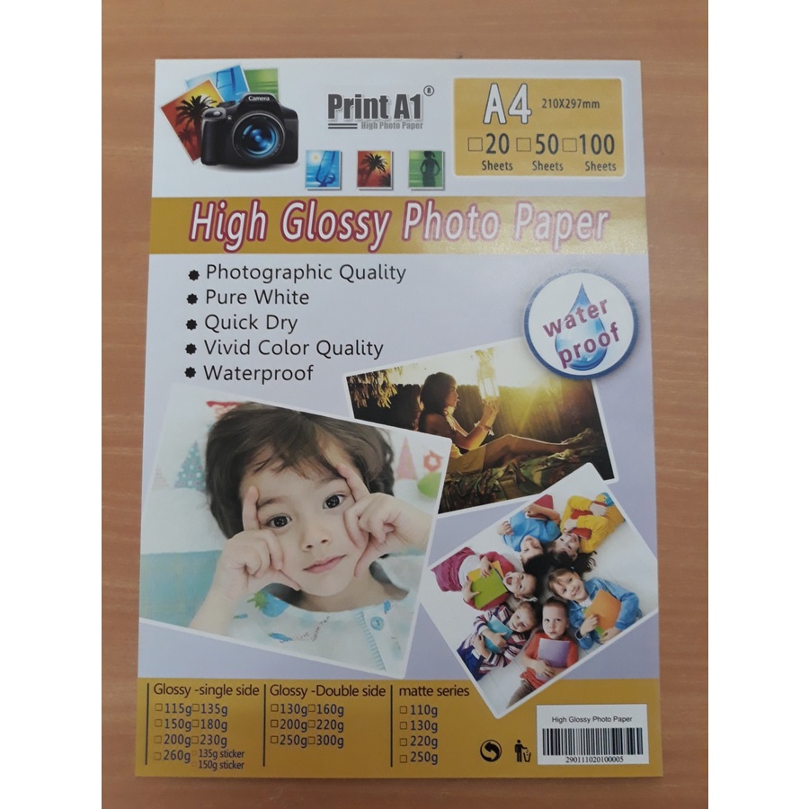 

Double Side Glossy Photo Paper 200g (50pcs)