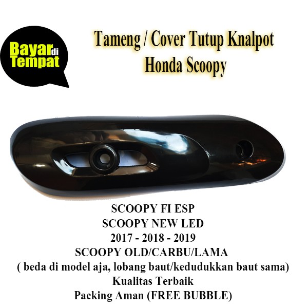 Cover Tutup Tameng Knalpot Scoopy Fi Esp New LED 2017 - 2018 - 2019 SCOOPY OLD / CARBU / LAMA