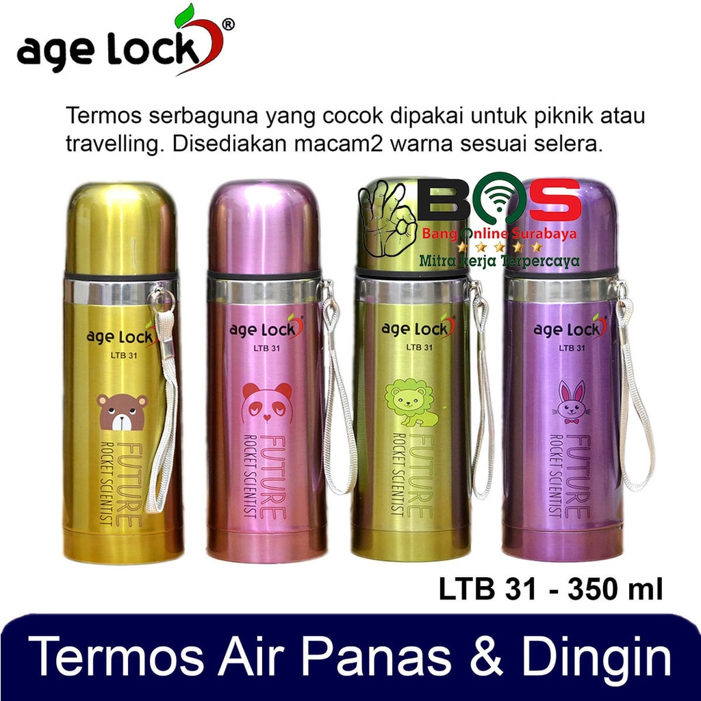 Thermos Air Dingin Panas 350 ML Botol Minum Stainless Steel Age Lock LTB-31