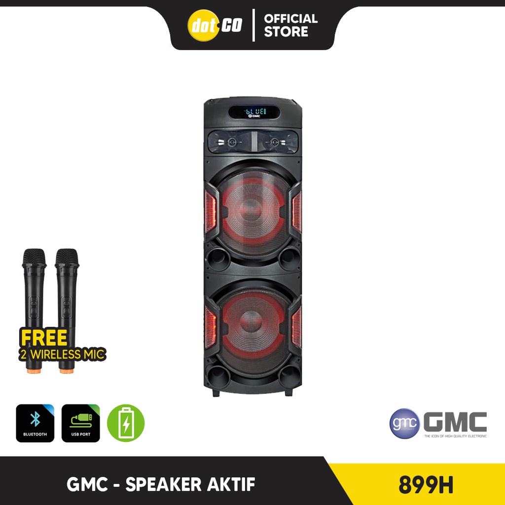SPEAKER GMC 899H MULTIMEDIA BLUETOOTH + FREE WIRELESS MIC | TERMURAH + GRATIS ONGKOS KIRIM*