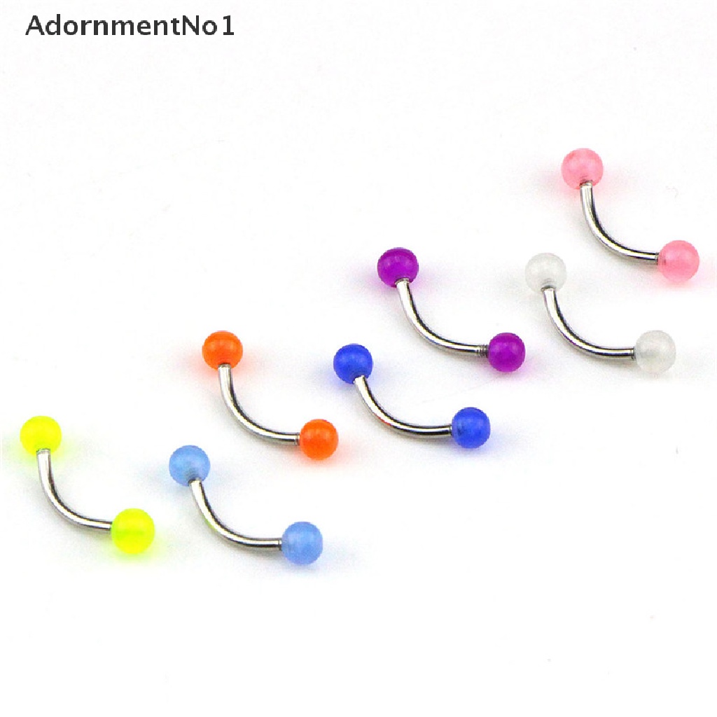 (AdornmentNo1) 7pcs / Set Anting Tindik Alis Bentuk Barbel Glow In The Dark