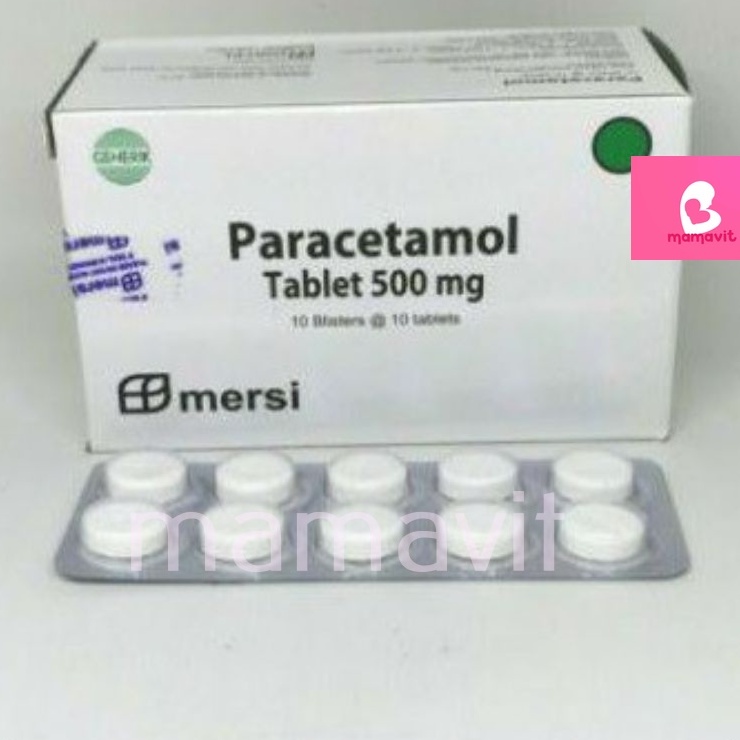 Paracetamol 500 mg obat demam nyeri 1 strip isi 10 tablet